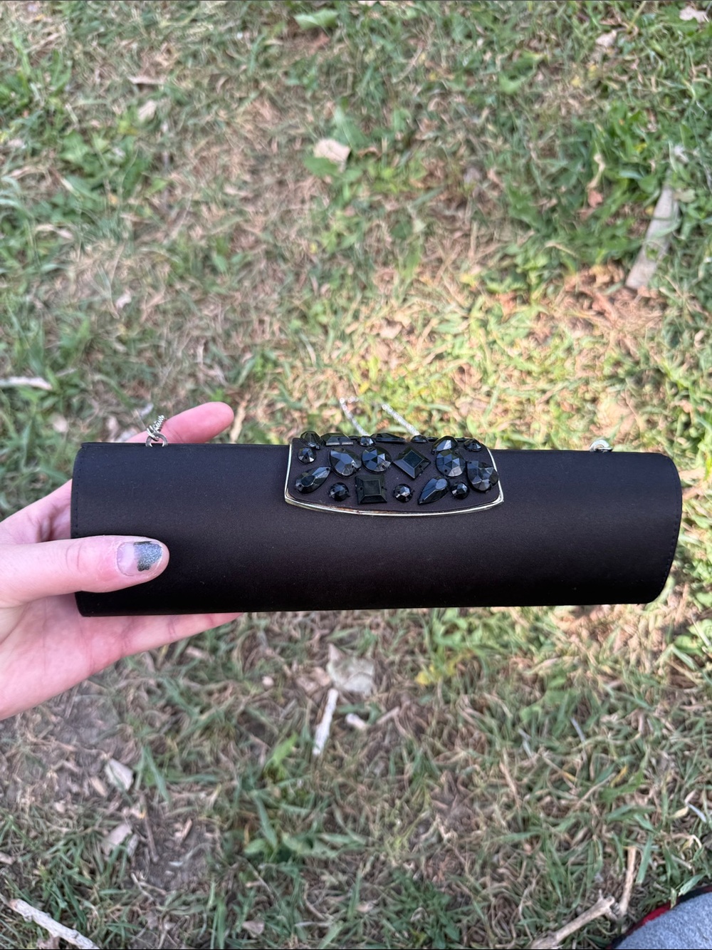 Nina vintage purse black jeweled detail